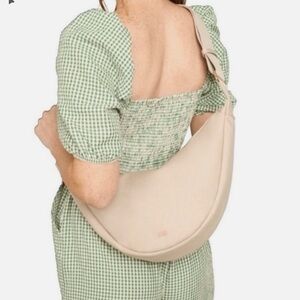 July Luggage Everyday‎ Crescent Bag Canvas Taupe Khaki Crossbody Sling Travel